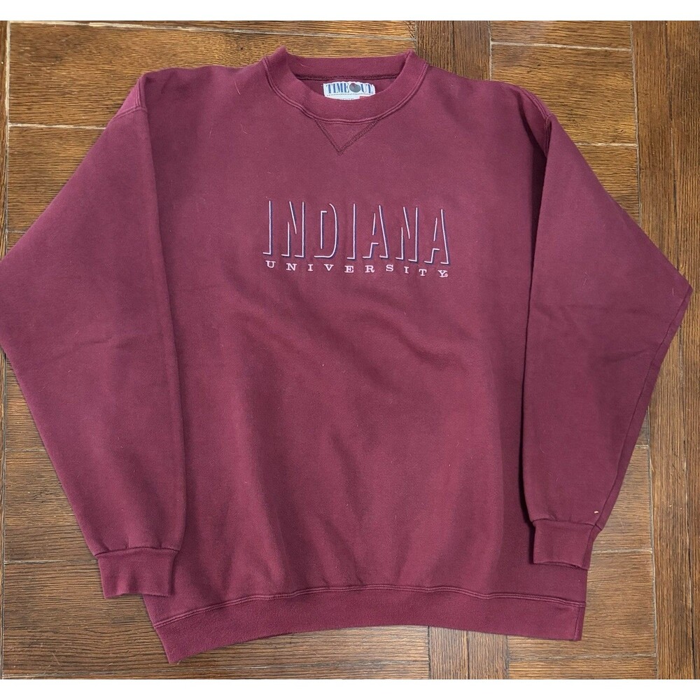 Vintage Indiana Hoosiers Men’s Size XL Made In USA Red Crewneck Sweater